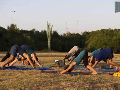 Tra queste vi � la "Adho mukha svanasana", la posizione del cane che guarda in gi�: in effetti si realizza mettendosi "a quattro zampe", reggendosi cio� su mani e piedi fino a formare col corpo una specie di triangolo